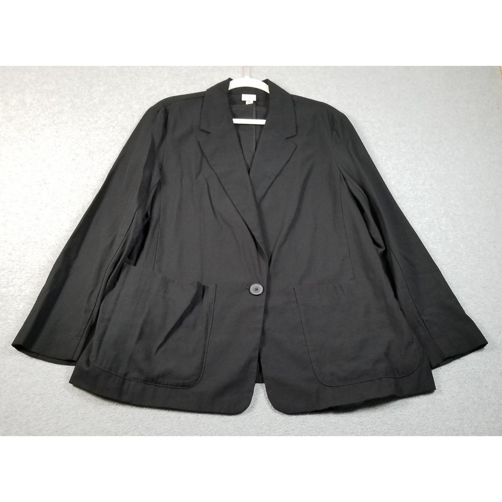 A New Day Blazer Women's XL Extra Large Black One Button Workwear Jacket Career